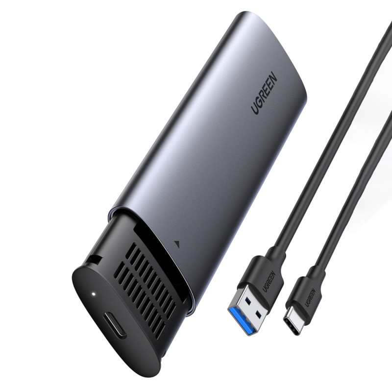 Ugreen Drive Bay kietojo disko korpusas M.2 B-Key SATA 3.0 5Gbps pilkas + USB tipo C laidas (CM400)