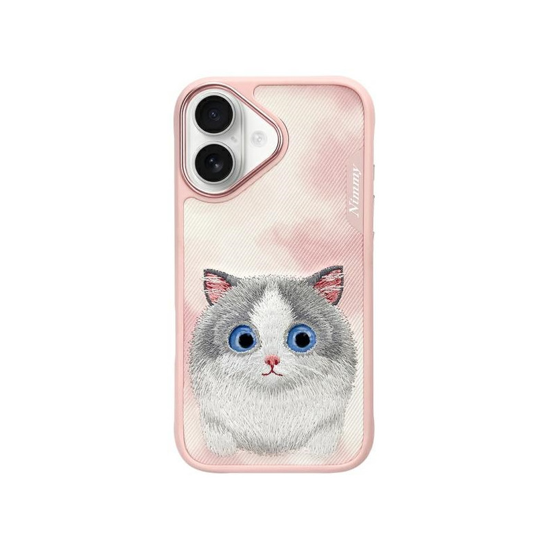 „Nimmy Big Eyed Pet 2.0“ katės dėklas, skirtas „iPhone 16“ – rožinis