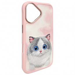 „Nimmy Big Eyed Pet 2.0“ katės dėklas, skirtas „iPhone 16“ – rožinis
