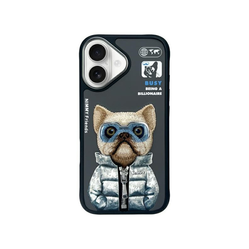 „Nimmy Cool&Cute 2.0“ šuns dėklas, skirtas „iPhone 16“ – juodas