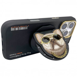 „Nimmy Glasses Cool Dog MagSafe“ dėklas, skirtas „iPhone 16 Pro“ – juodas