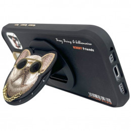 „Nimmy Glasses Cool Dog MagSafe“ dėklas, skirtas „iPhone 16 Pro“ – juodas
