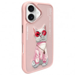 „Nimmy Glasses“ „Cool Cat“ dėklas „iPhone 16“ – rožinis