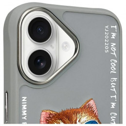 „Nimmy Glasses“ „Cool Cat“ dėklas „iPhone 16“ – pilkas