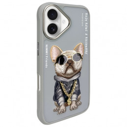 „Nimmy Glasses Cool Dog“ dėklas „iPhone 16“ telefonui – pilkas