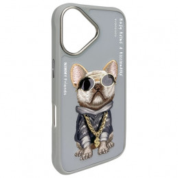 „Nimmy Glasses Cool Dog“ dėklas „iPhone 16“ telefonui – pilkas