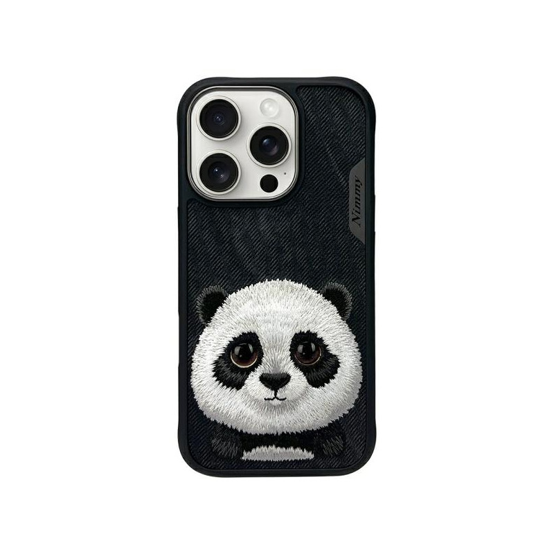 „Nimmy Big Eyed Pet 2.0“ pandos dėklas, skirtas „iPhone 16 Pro“ – juodas