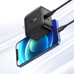 Ugreen sieninis įkroviklis 2x USB Type C 66W Power Delivery 3.0 Quick Charge 4.0+ juodas (CD216)
