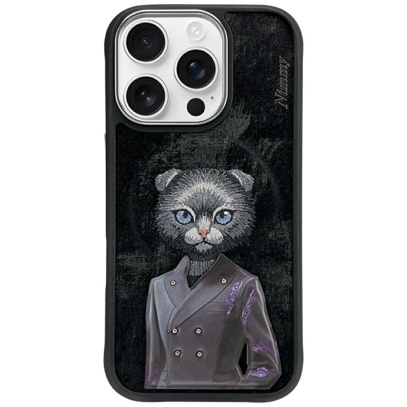 „Nimmy Magnetic“ madingas mielas augintinio formos „MagSafe“ dėklas, skirtas „iPhone 16 Pro Max“ – juodas