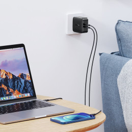 Ugreen sieninis įkroviklis 2x USB Type C 66W Power Delivery 3.0 Quick Charge 4.0+ juodas (CD216)