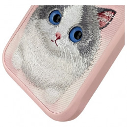„Nimmy Big Eyed Pet 2.0“ katės dėklas, skirtas „iPhone 16 Pro Max“ – rožinis