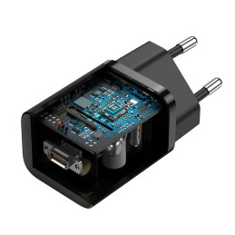 Baseus Super Si 1C greitas įkroviklis USB Type C 25W Power Delivery Quick Charge juodas (CCSP020101)