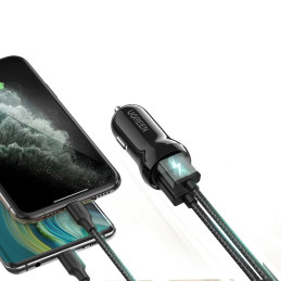 Ugreen automobilinis įkroviklis 2x USB 24W 4,8 A (2x 2,4 A) juodas (50875)