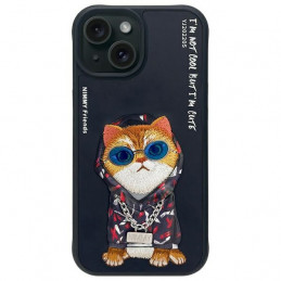 „Nimmy Glasses“ „Cool Cat“ dėklas, skirtas „iPhone 15“ – juodas