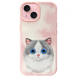 „Nimmy Big Eyed Pet 2.0“ katės dėklas, skirtas „iPhone 15“ – rožinis