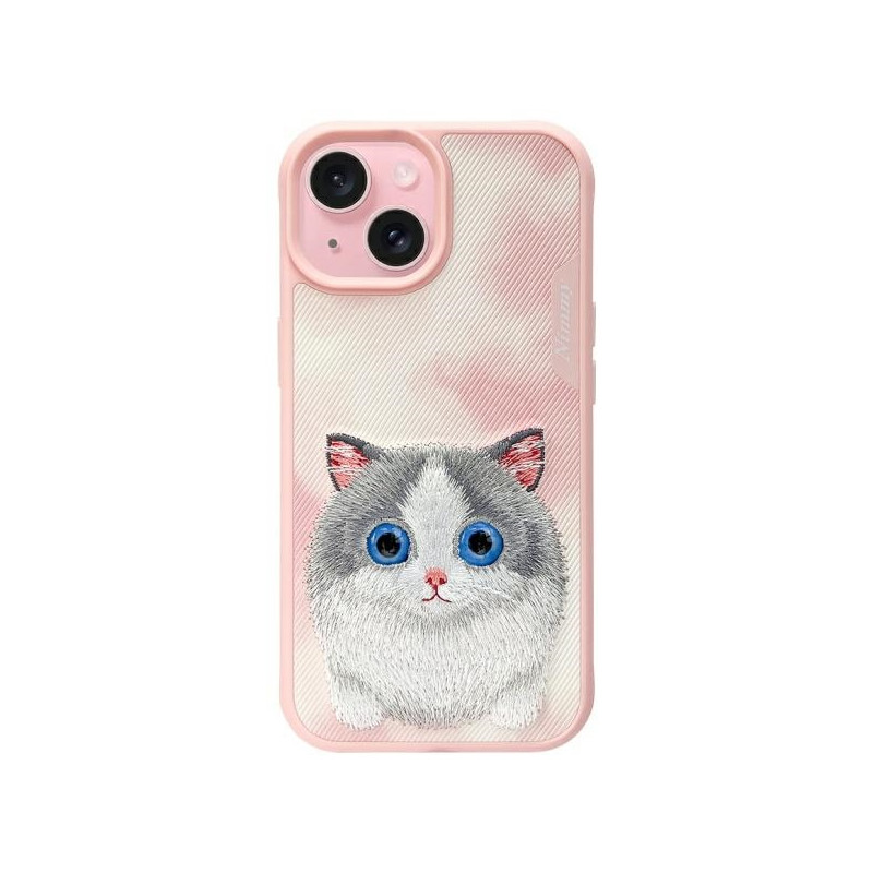 „Nimmy Big Eyed Pet 2.0“ katės dėklas, skirtas „iPhone 15“ – rožinis