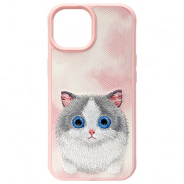 „Nimmy Big Eyed Pet 2.0“ katės dėklas, skirtas „iPhone 15“ – rožinis