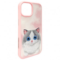 „Nimmy Big Eyed Pet 2.0“ katės dėklas, skirtas „iPhone 15“ – rožinis