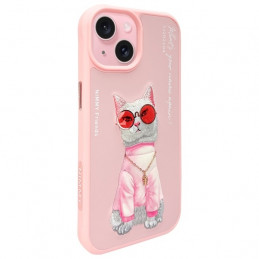 „Nimmy Glasses“ „Cool Cat“ dėklas „iPhone 15“ – rožinis