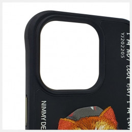 „Nimmy Glasses“ stilingas katino formos dėklas, skirtas „iPhone 15 Pro“ – juodas