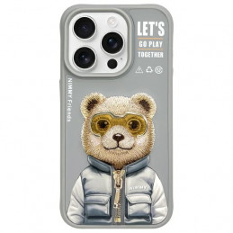 „Nimmy Cool&Cute 2.0“ meškiuko dėklas, skirtas „iPhone 15 Pro Max“ – pilkas