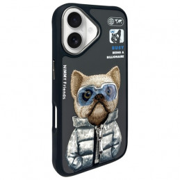 „Nimmy Cool&Cute 2.0“ šuns dėklas, skirtas „iPhone 16“ – juodas