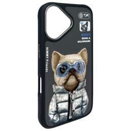 „Nimmy Cool&Cute 2.0“ šuns dėklas, skirtas „iPhone 16“ – juodas