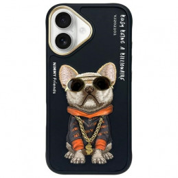 „Nimmy Glasses“ „Cool Dog“ dėklas „iPhone 16“ telefonui – juodas