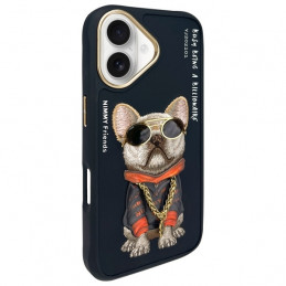 „Nimmy Glasses“ „Cool Dog“ dėklas „iPhone 16“ telefonui – juodas