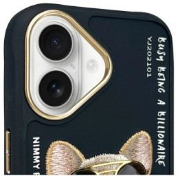 „Nimmy Glasses“ „Cool Dog“ dėklas „iPhone 16“ telefonui – juodas