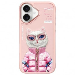 „Nimmy Cool&Cute 2.0“ katės dėklas, skirtas „iPhone 16“ – rožinis