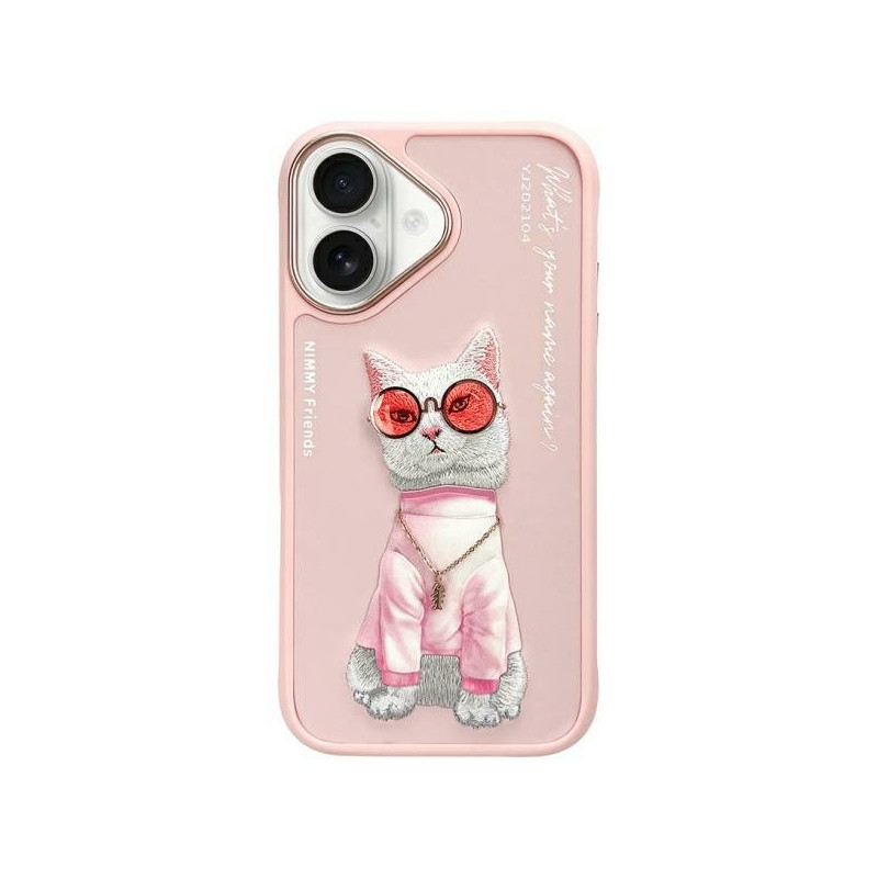 „Nimmy Glasses“ „Cool Cat“ dėklas „iPhone 16“ – rožinis