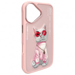 „Nimmy Glasses“ „Cool Cat“ dėklas „iPhone 16“ – rožinis