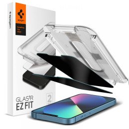 Spigen Glas.tR EZ Fit Privacy Tempered Glass skirtas iPhone 13 / 13 Pro / 14 - 2 vnt.