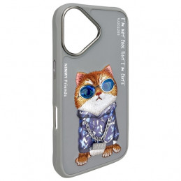 „Nimmy Glasses“ „Cool Cat“ dėklas „iPhone 16“ – pilkas