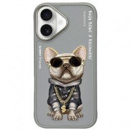 „Nimmy Glasses Cool Dog“ dėklas „iPhone 16“ telefonui – pilkas