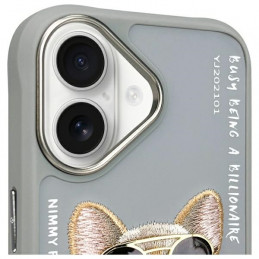 „Nimmy Glasses Cool Dog“ dėklas „iPhone 16“ telefonui – pilkas