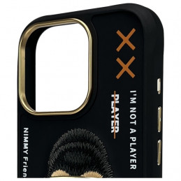 „Nimmy Cool&Cute 2.0“ beždžionės formos dėklas, skirtas „iPhone 16 Pro“ – juodas