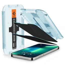 Spigen Glas.tR EZ Fit Privacy Tempered Glass skirtas iPhone 13 / 13 Pro / 14 - 2 vnt.