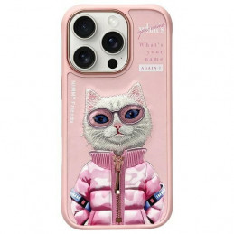 „Nimmy Cool&Cute 2.0“ katės dėklas, skirtas „iPhone 16 Pro“ – rožinis