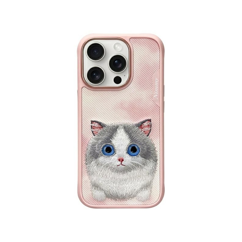 „Nimmy Big Eyed Pet 2.0“ katės dėklas, skirtas „iPhone 16 Pro Max“ – rožinis