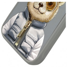 „Nimmy Cool&Cute 2.0“ meškiuko dėklas, skirtas „iPhone 16 Pro Max“ – pilkas