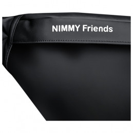 „Nimmy“ rankinė per petį – šauni šuns rankinė su akiniais – juoda