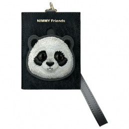 „Nimmy Big Eyed Pet 2.0“ piniginės formos kortelių dėklas „Panda“ – juodas