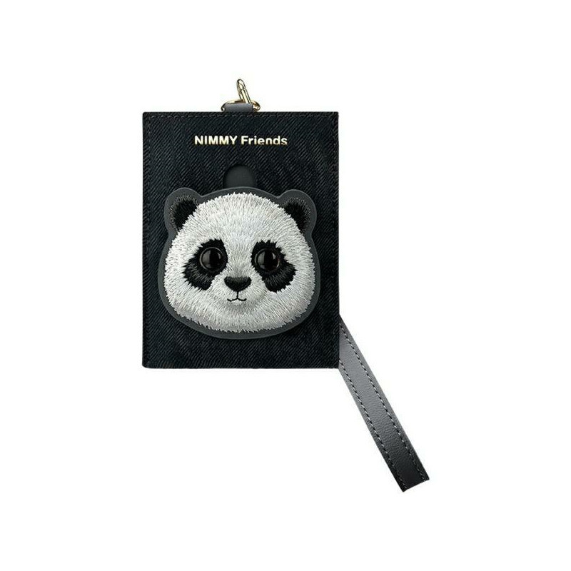 „Nimmy Big Eyed Pet 2.0“ piniginės formos kortelių dėklas „Panda“ – juodas