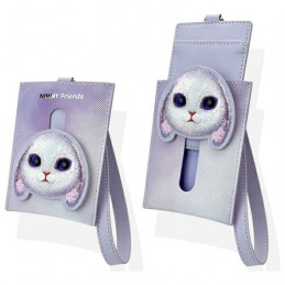 „Nimmy Big Eyed Pet 2.0“ triušio formos piniginės ir kortelių dėklas – violetinė
