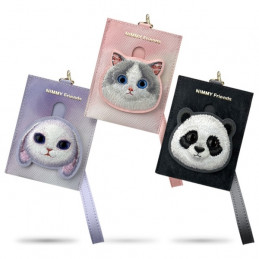„Nimmy Big Eyed Pet 2.0“ triušio formos piniginės ir kortelių dėklas – violetinė