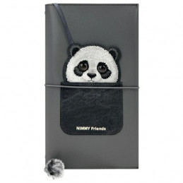 Nimmy Big Eyed Pet 2.0 Panda 2-in-1 užrašų knygelė + rašiklis - juoda