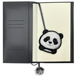 Nimmy Big Eyed Pet 2.0 Panda 2-in-1 užrašų knygelė + rašiklis - juoda
