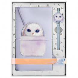 Nimmy Big Eyed Pet 2.0 Rabbit 2-in-1 užrašų knygelė + rašiklis - violetinė